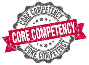 Sign showing 'core competency'