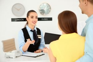 Receptionist in a hotel