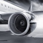 Plain on airport ground