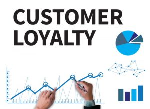 Heading of customer loyalty and rising curve
