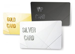 silver, gold and VIP cards