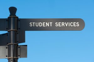 Student services sign